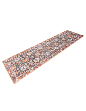 Washable Navy Blue 2' 7 x 10' Timeless Runner Area Rug Easy to Clean Stain Resistant & Durable Traditional Classic Vintage Design Carpet for Sale at Rug Engine