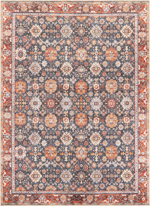 Washable Navy Blue 9' 5 x 13' 1 Timeless Rectangle Area Rug Easy to Clean Stain Resistant & Durable Traditional Classic Vintage Design Carpet for Sale at Rug Engine