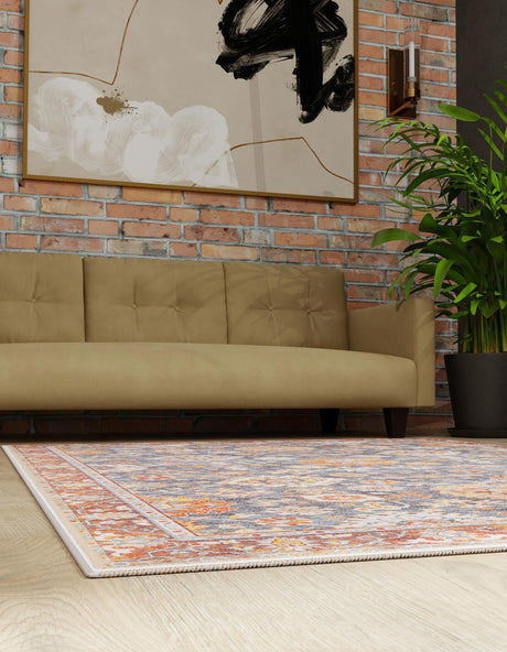 Washable Navy Blue 2' x 3' 1 Timeless Rectangle Area Rug Easy to Clean Stain Resistant & Durable Traditional Classic Vintage Design Carpet for Sale at Rug Engine