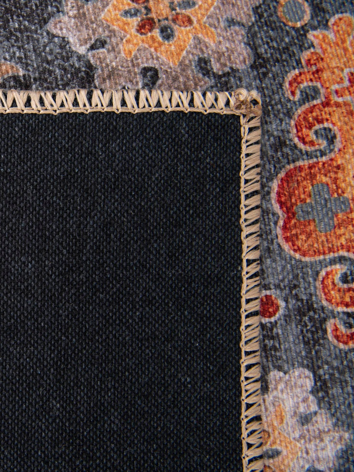 Washable Navy Blue 6' 1 x 9' Timeless Rectangle Area Rug Easy to Clean Stain Resistant & Durable Traditional Classic Vintage Design Carpet for Sale at Rug Engine