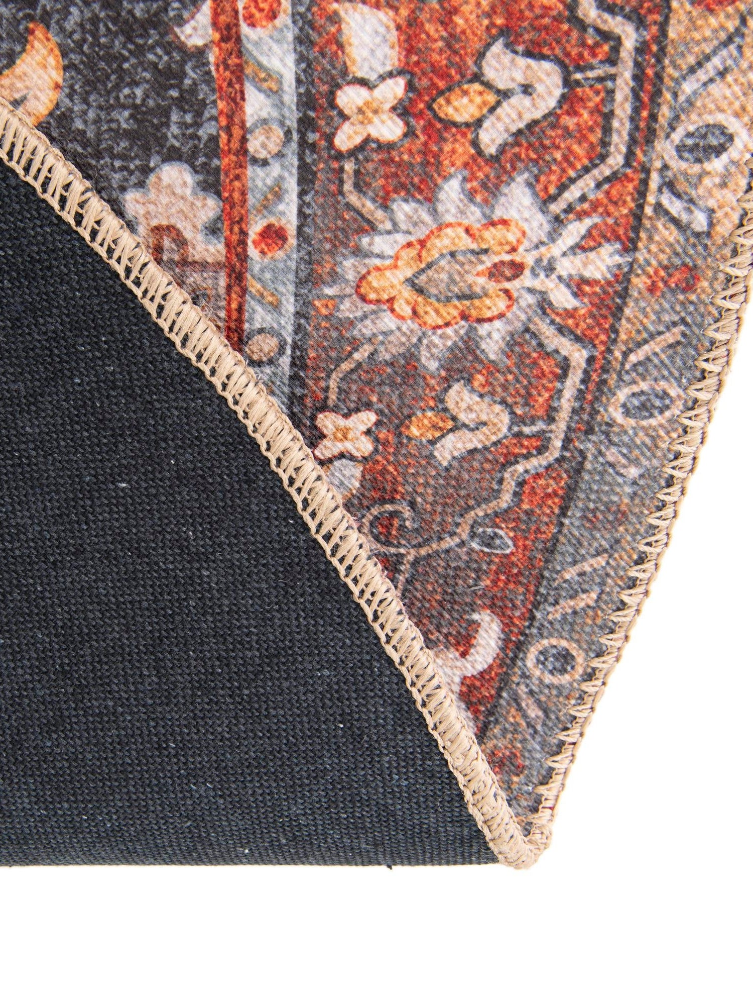 Washable Navy Blue 7' 10 x 7' 10 Timeless Round Area Rug Easy to Clean Stain Resistant & Durable Traditional Classic Vintage Design Carpet for Sale at Rug Engine