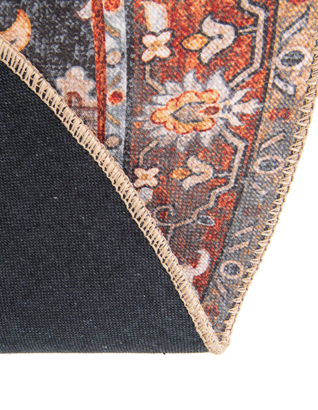Washable Navy Blue 7' 10 x 7' 10 Timeless Round Area Rug Easy to Clean Stain Resistant & Durable Traditional Classic Vintage Design Carpet for Sale at Rug Engine
