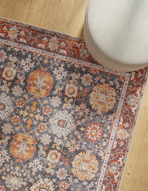 Washable Navy Blue 7' 10 x 7' 10 Timeless Square Area Rug Easy to Clean Stain Resistant & Durable Traditional Classic Vintage Design Carpet for Sale at Rug Engine