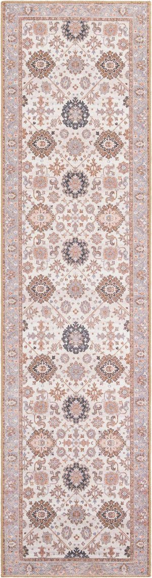 Washable Ivory 2' 7 x 10' Timeless Runner Area Rug Easy to Clean Stain Resistant & Durable Traditional Classic Vintage Design Carpet for Sale at Rug Engine