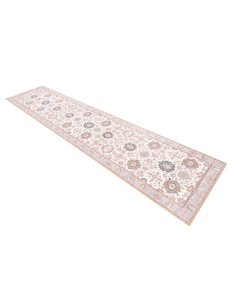 Washable Ivory 2' 7 x 12' Timeless Runner Area Rug Easy to Clean Stain Resistant & Durable Traditional Classic Vintage Design Carpet for Sale at Rug Engine