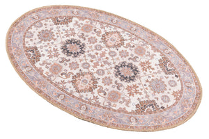 Washable Ivory 2' x 3' 1 Timeless Oval Area Rug Easy to Clean Stain Resistant & Durable Traditional Classic Vintage Design Carpet for Sale at Rug Engine