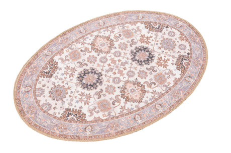 Washable Ivory 2' x 3' 1 Timeless Oval Area Rug Easy to Clean Stain Resistant & Durable Traditional Classic Vintage Design Carpet for Sale at Rug Engine
