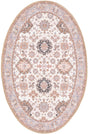 Washable Ivory 2' x 3' 1 Timeless Oval Area Rug Easy to Clean Stain Resistant & Durable Traditional Classic Vintage Design Carpet for Sale at Rug Engine