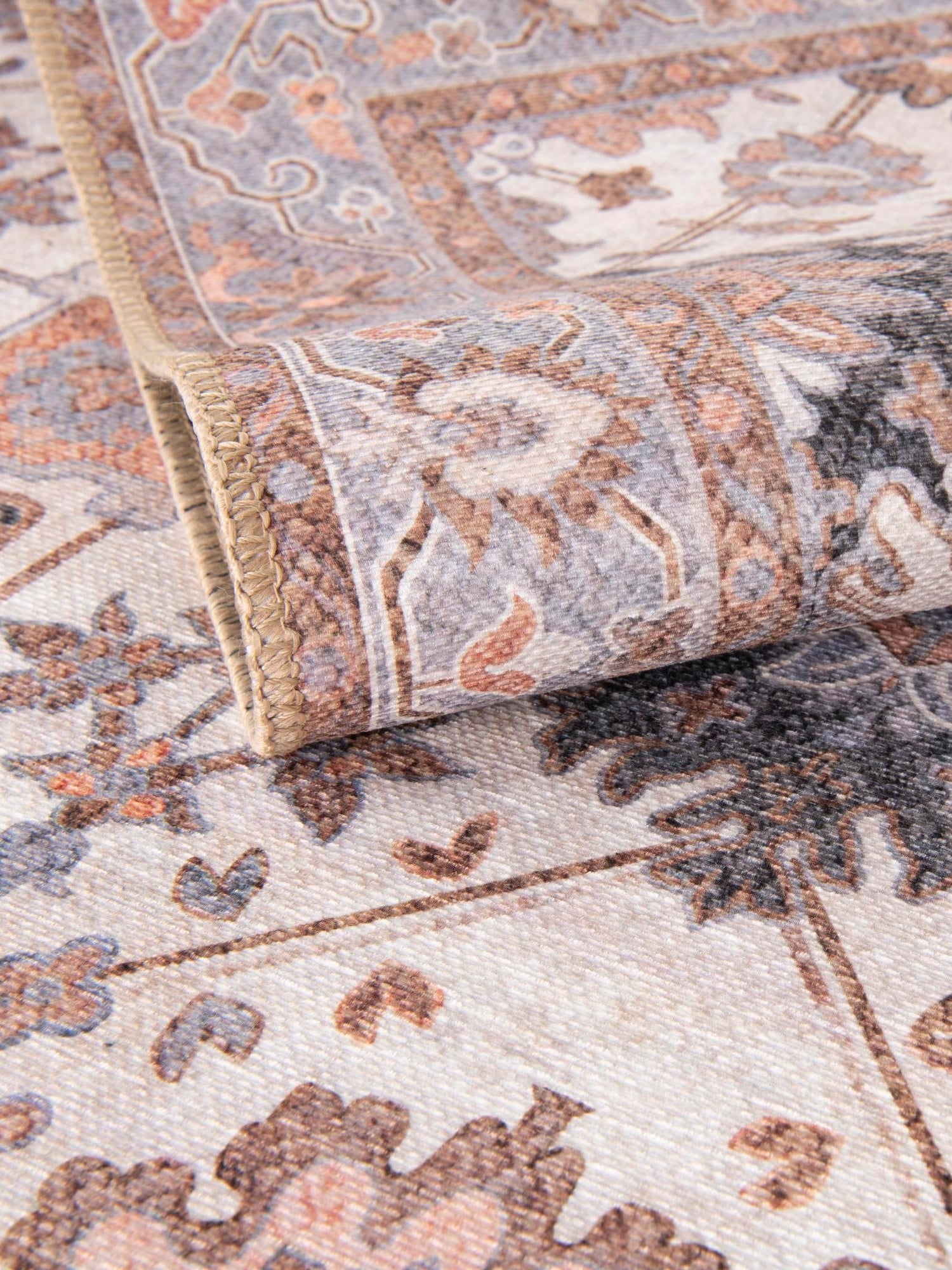 Washable Ivory 7' 10 x 10' Timeless Rectangle Area Rug Easy to Clean Stain Resistant & Durable Traditional Classic Vintage Design Carpet for Sale at Rug Engine