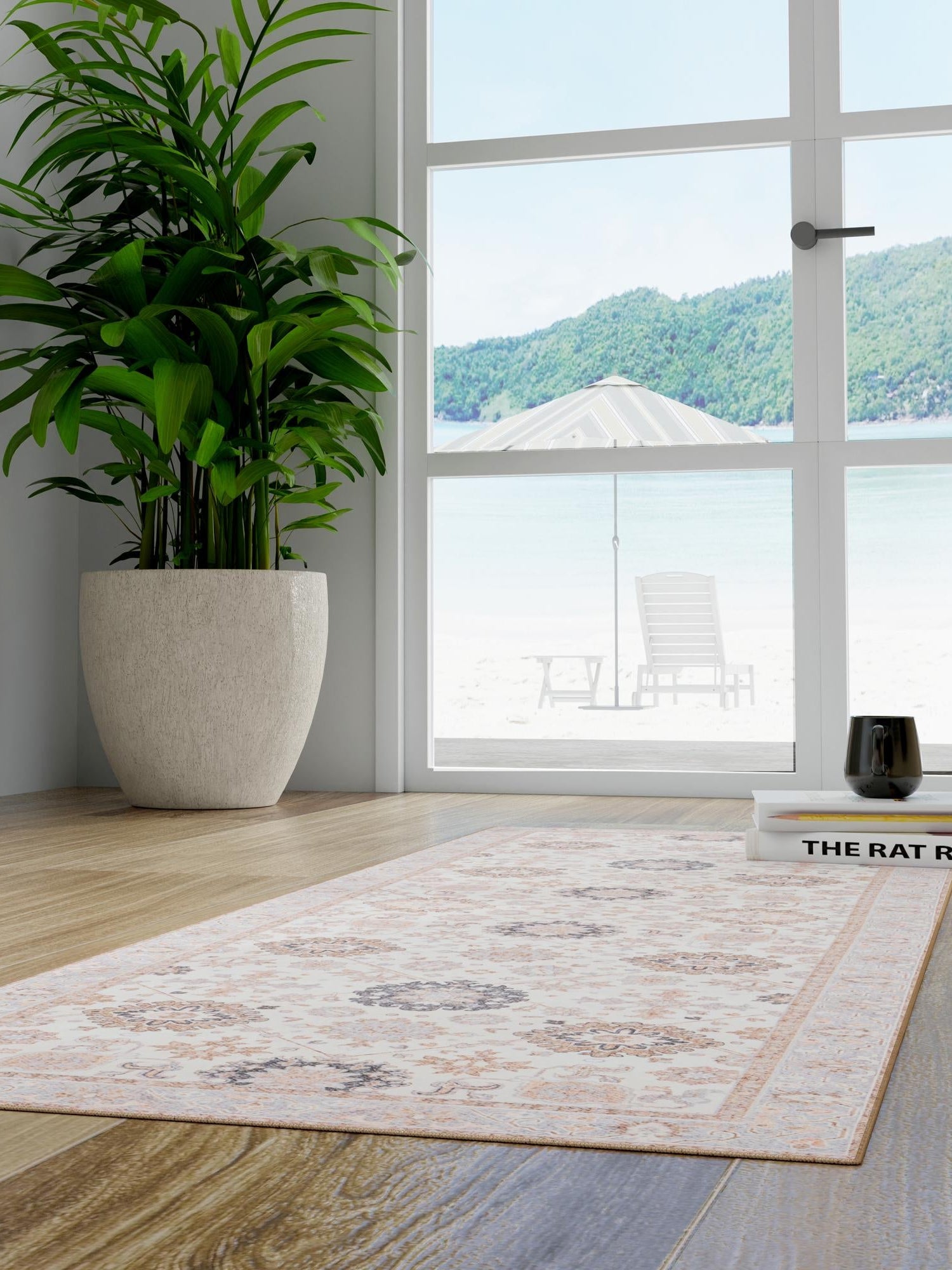 Washable Ivory 2' x 5' 1 Timeless Runner Area Rug Easy to Clean Stain Resistant & Durable Traditional Classic Vintage Design Carpet for Sale at Rug Engine