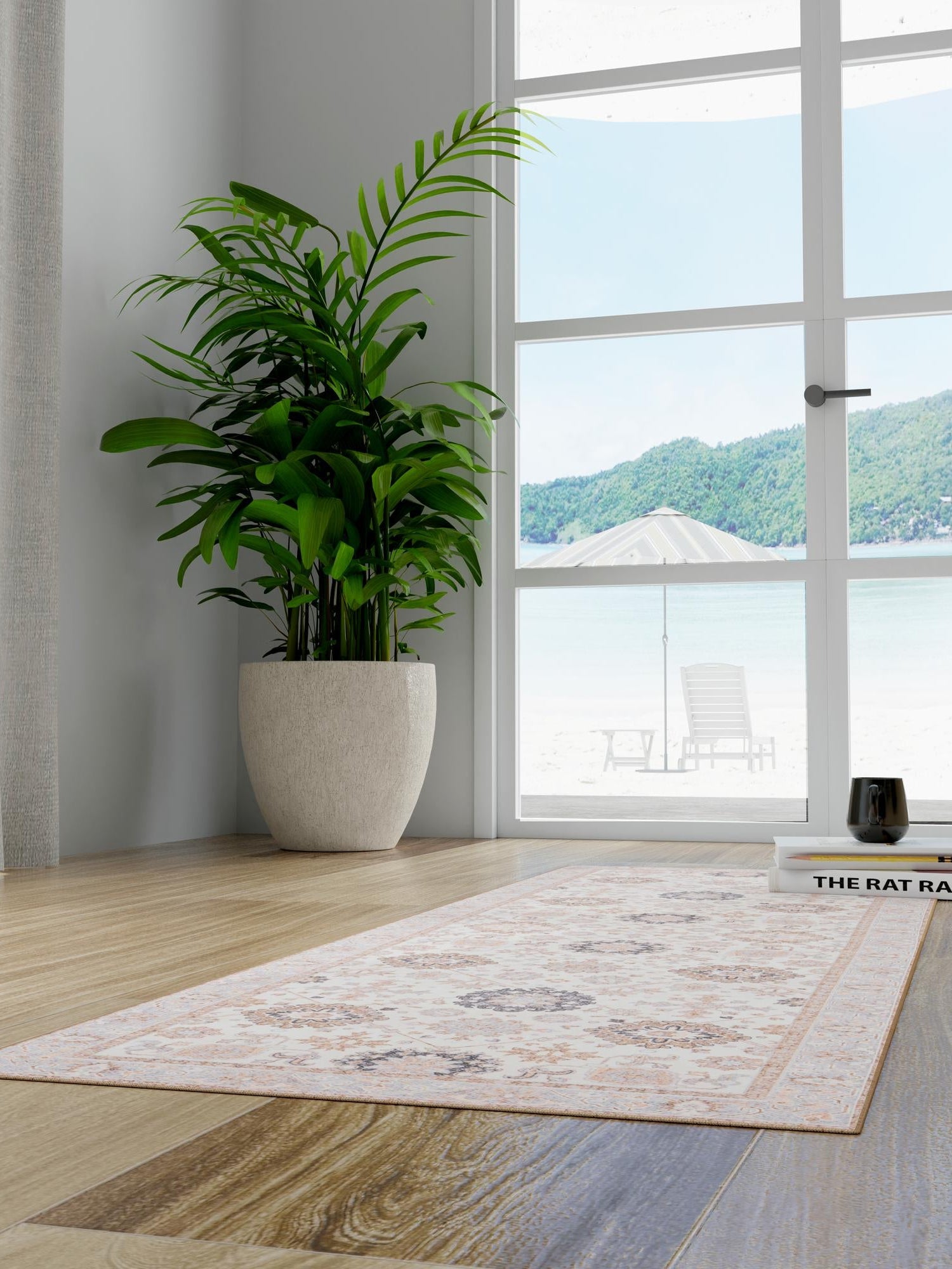Washable Ivory 2' 7 x 12' Timeless Runner Area Rug Easy to Clean Stain Resistant & Durable Traditional Classic Vintage Design Carpet for Sale at Rug Engine