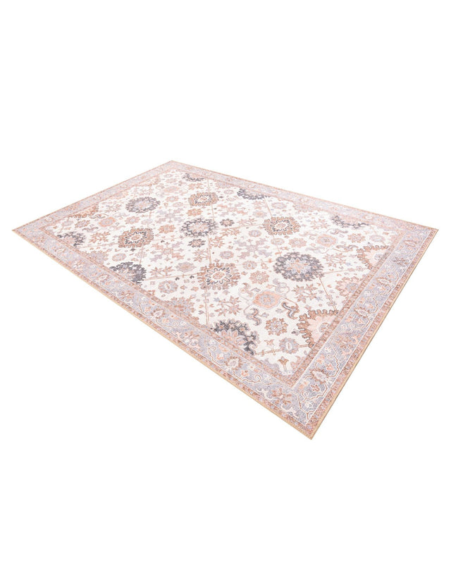 Washable Ivory 6' 1 x 9' Timeless Rectangle Area Rug Easy to Clean Stain Resistant & Durable Traditional Classic Vintage Design Carpet for Sale at Rug Engine