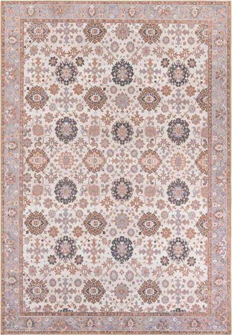 Washable Ivory 8' 4 x 12' Timeless Rectangle Area Rug Easy to Clean Stain Resistant & Durable Traditional Classic Vintage Design Carpet for Sale at Rug Engine