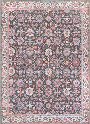 Washable Gray 9' 5 x 13' 1 Timeless Rectangle Area Rug Easy to Clean Stain Resistant & Durable Traditional Classic Vintage Design Carpet for Sale at Rug Engine