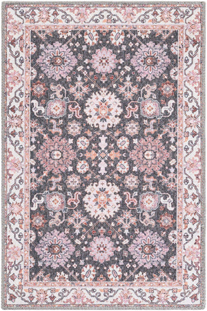 Washable Gray 2' x 3' 1 Timeless Rectangle Area Rug Easy to Clean Stain Resistant & Durable Traditional Classic Vintage Design Carpet for Sale at Rug Engine