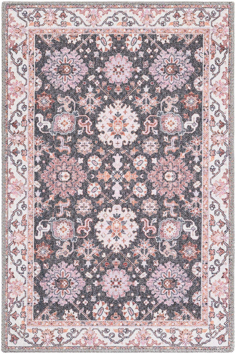 Washable Gray 2' x 3' 1 Timeless Rectangle Area Rug Easy to Clean Stain Resistant & Durable Traditional Classic Vintage Design Carpet for Sale at Rug Engine