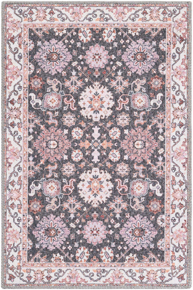 Washable Gray 2' x 3' 1 Timeless Rectangle Area Rug Easy to Clean Stain Resistant & Durable Traditional Classic Vintage Design Carpet for Sale at Rug Engine