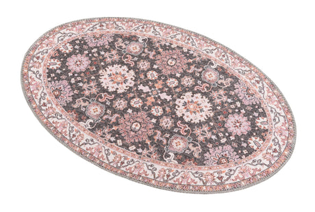 Washable Gray 2' x 3' 1 Timeless Oval Area Rug Easy to Clean Stain Resistant & Durable Traditional Classic Vintage Design Carpet for Sale at Rug Engine