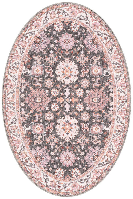 Washable Gray 2' x 3' 1 Timeless Oval Area Rug Easy to Clean Stain Resistant & Durable Traditional Classic Vintage Design Carpet for Sale at Rug Engine