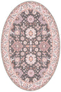 Washable Gray 2' x 3' 1 Timeless Oval Area Rug Easy to Clean Stain Resistant & Durable Traditional Classic Vintage Design Carpet for Sale at Rug Engine