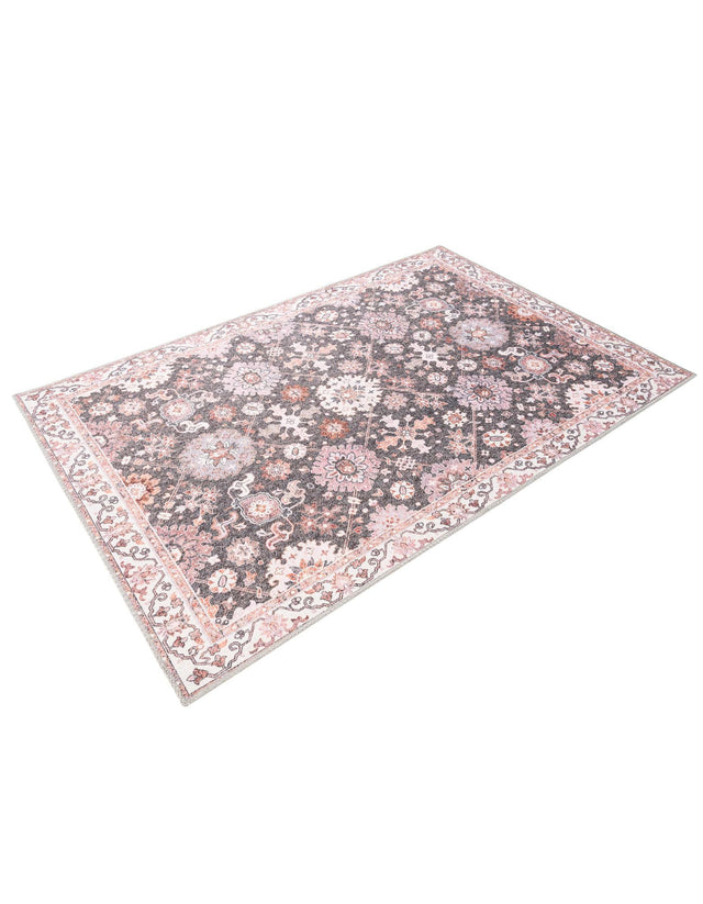 Washable Gray 4' 1 x 6' 1 Timeless Rectangle Area Rug Easy to Clean Stain Resistant & Durable Traditional Classic Vintage Design Carpet for Sale at Rug Engine
