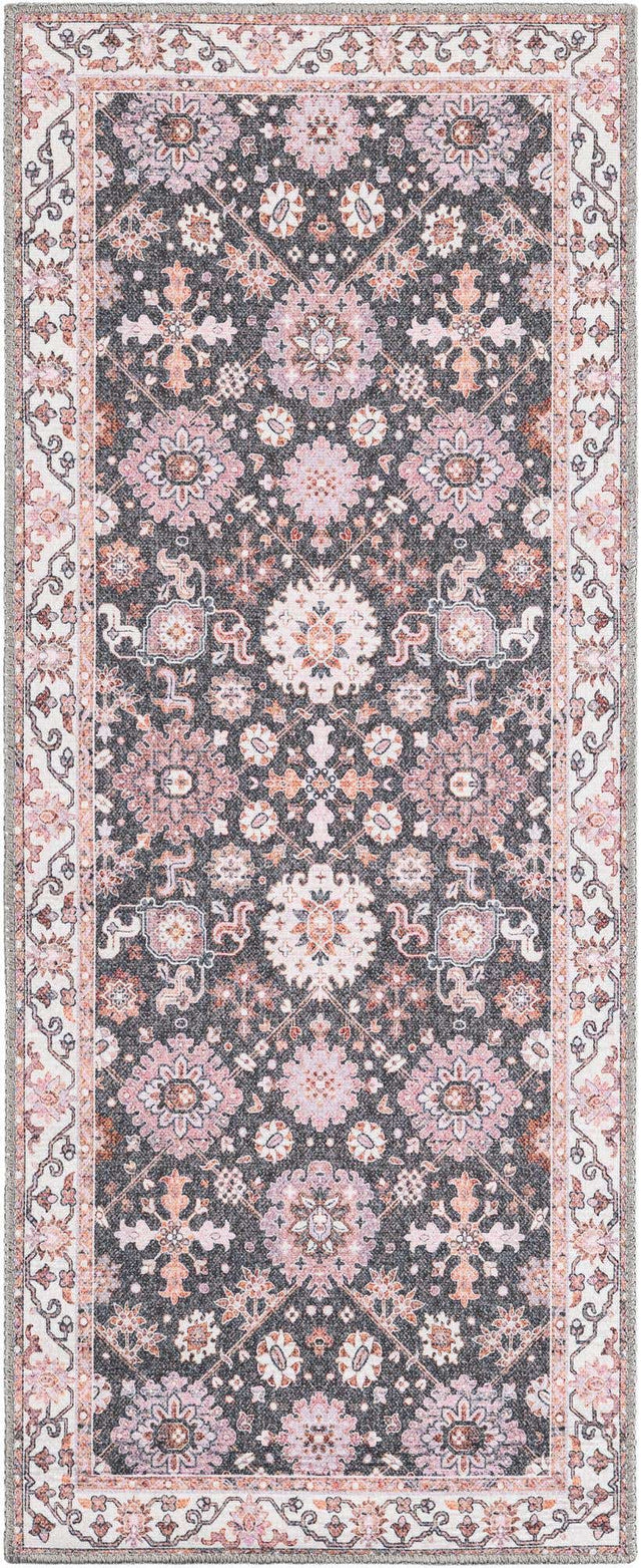 Washable Gray 2' x 5' 1 Timeless Runner Area Rug Easy to Clean Stain Resistant & Durable Traditional Classic Vintage Design Carpet for Sale at Rug Engine
