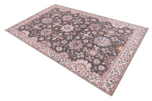 Washable Gray 5' 1 x 8' Timeless Rectangle Area Rug Easy to Clean Stain Resistant & Durable Traditional Classic Vintage Design Carpet for Sale at Rug Engine