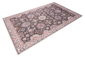 Washable Gray 5' 1 x 8' Timeless Rectangle Area Rug Easy to Clean Stain Resistant & Durable Traditional Classic Vintage Design Carpet for Sale at Rug Engine