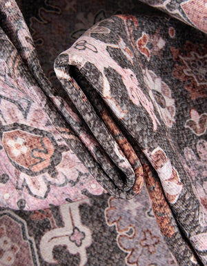 Washable Gray 2' 7 x 10' Timeless Runner Area Rug Easy to Clean Stain Resistant & Durable Traditional Classic Vintage Design Carpet for Sale at Rug Engine