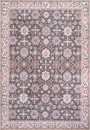 Washable Gray 8' 4 x 12' Timeless Rectangle Area Rug Easy to Clean Stain Resistant & Durable Traditional Classic Vintage Design Carpet for Sale at Rug Engine