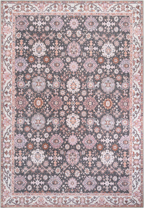 Washable Gray 8' 4 x 12' Timeless Rectangle Area Rug Easy to Clean Stain Resistant & Durable Traditional Classic Vintage Design Carpet for Sale at Rug Engine