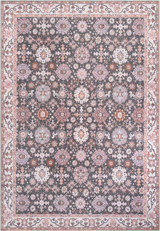 Washable Gray 8' 4 x 12' Timeless Rectangle Area Rug Easy to Clean Stain Resistant & Durable Traditional Classic Vintage Design Carpet for Sale at Rug Engine