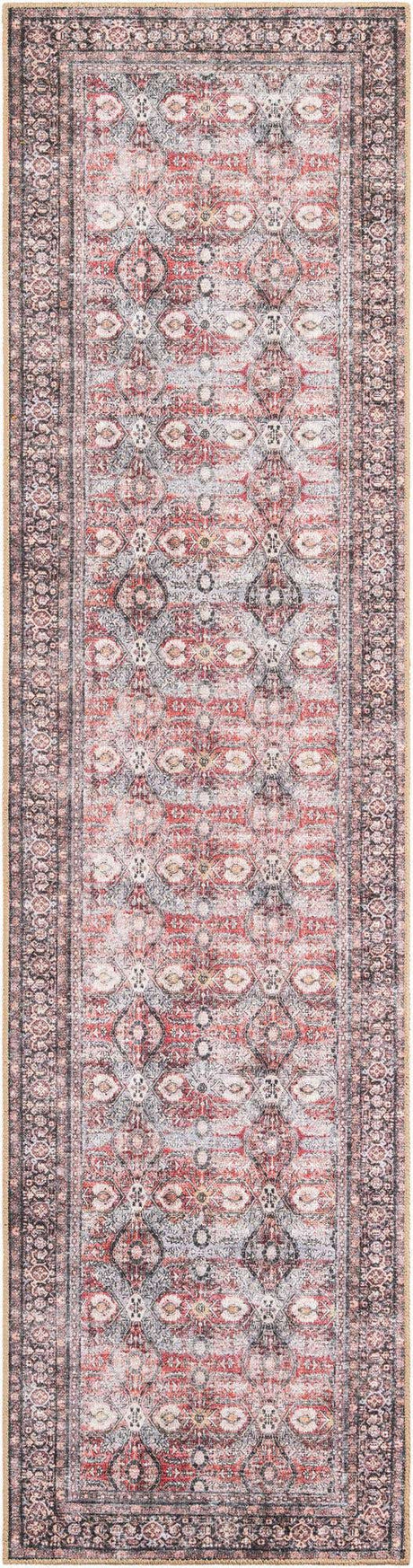 Washable Antique Red 2' 7 x 10' Timeless Runner Area Rug Easy to Clean Stain Resistant & Durable Traditional Classic Vintage Design Carpet for Sale at Rug Engine