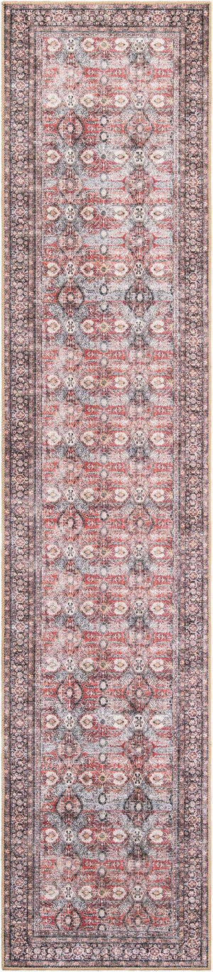 Washable Antique Red 2' 7 x 12' Timeless Runner Area Rug Easy to Clean Stain Resistant & Durable Traditional Classic Vintage Design Carpet for Sale at Rug Engine