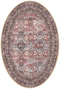 Washable Antique Red 2' x 3' 1 Timeless Oval Area Rug Easy to Clean Stain Resistant & Durable Traditional Classic Vintage Design Carpet for Sale at Rug Engine
