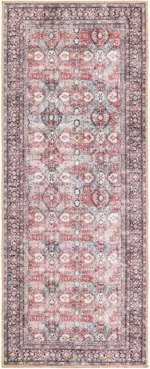 Washable Antique Red 2' x 5' 1 Timeless Runner Area Rug Easy to Clean Stain Resistant & Durable Traditional Classic Vintage Design Carpet for Sale at Rug Engine
