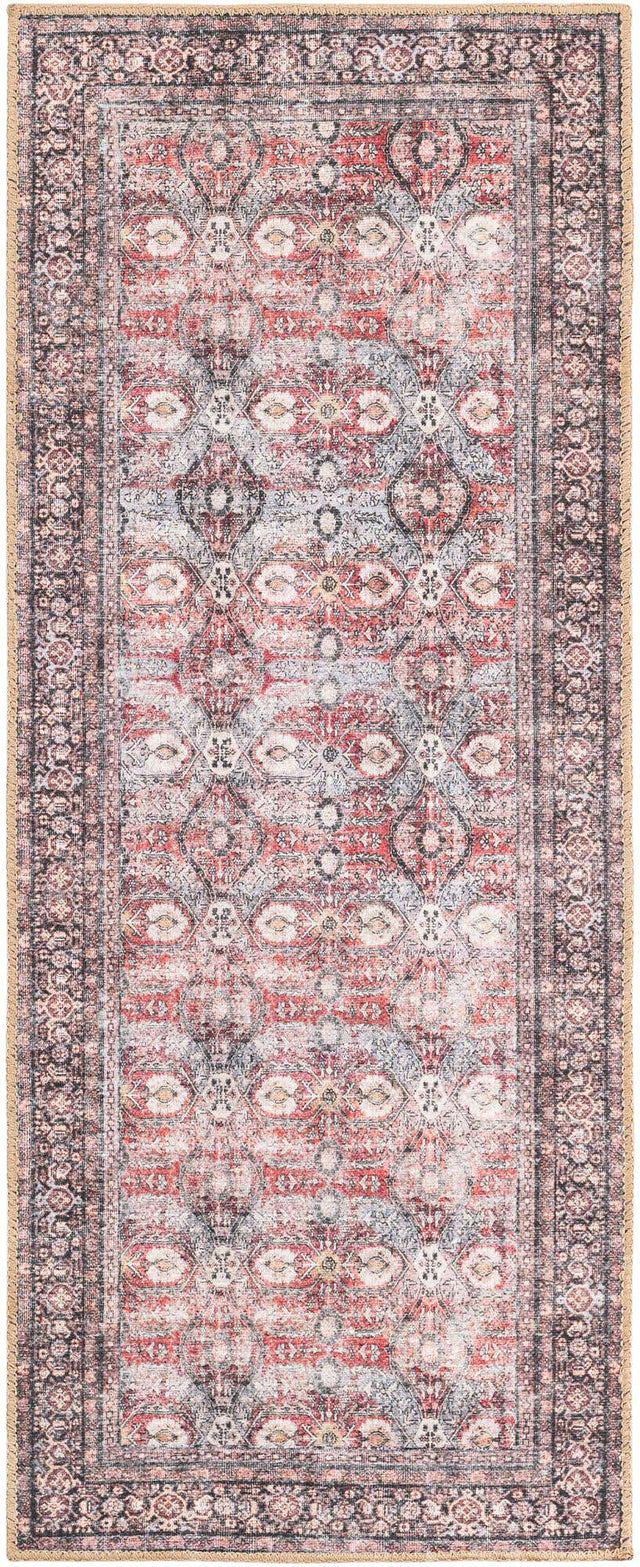 Washable Antique Red 2' x 5' 1 Timeless Runner Area Rug Easy to Clean Stain Resistant & Durable Traditional Classic Vintage Design Carpet for Sale at Rug Engine