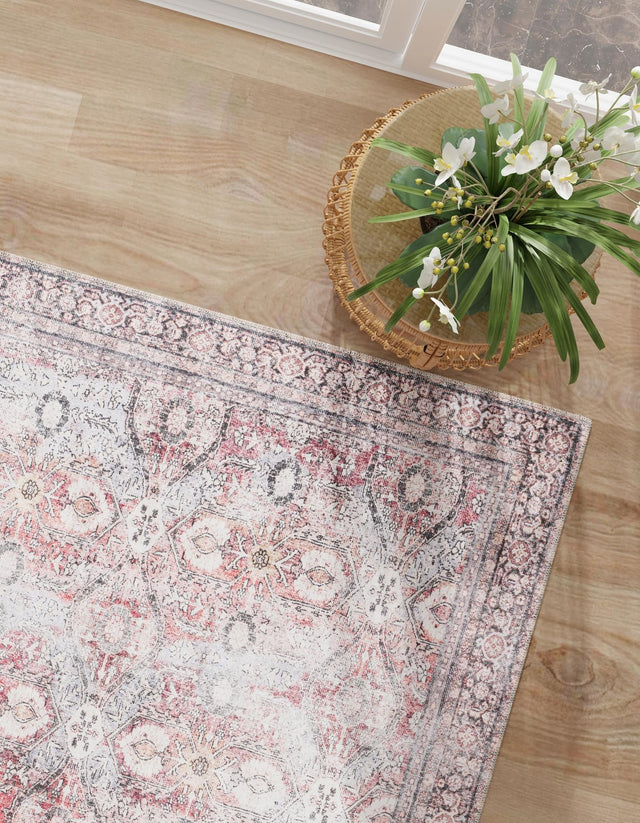 Washable Antique Red 2' x 3' 1 Timeless Rectangle Area Rug Easy to Clean Stain Resistant & Durable Traditional Classic Vintage Design Carpet for Sale at Rug Engine