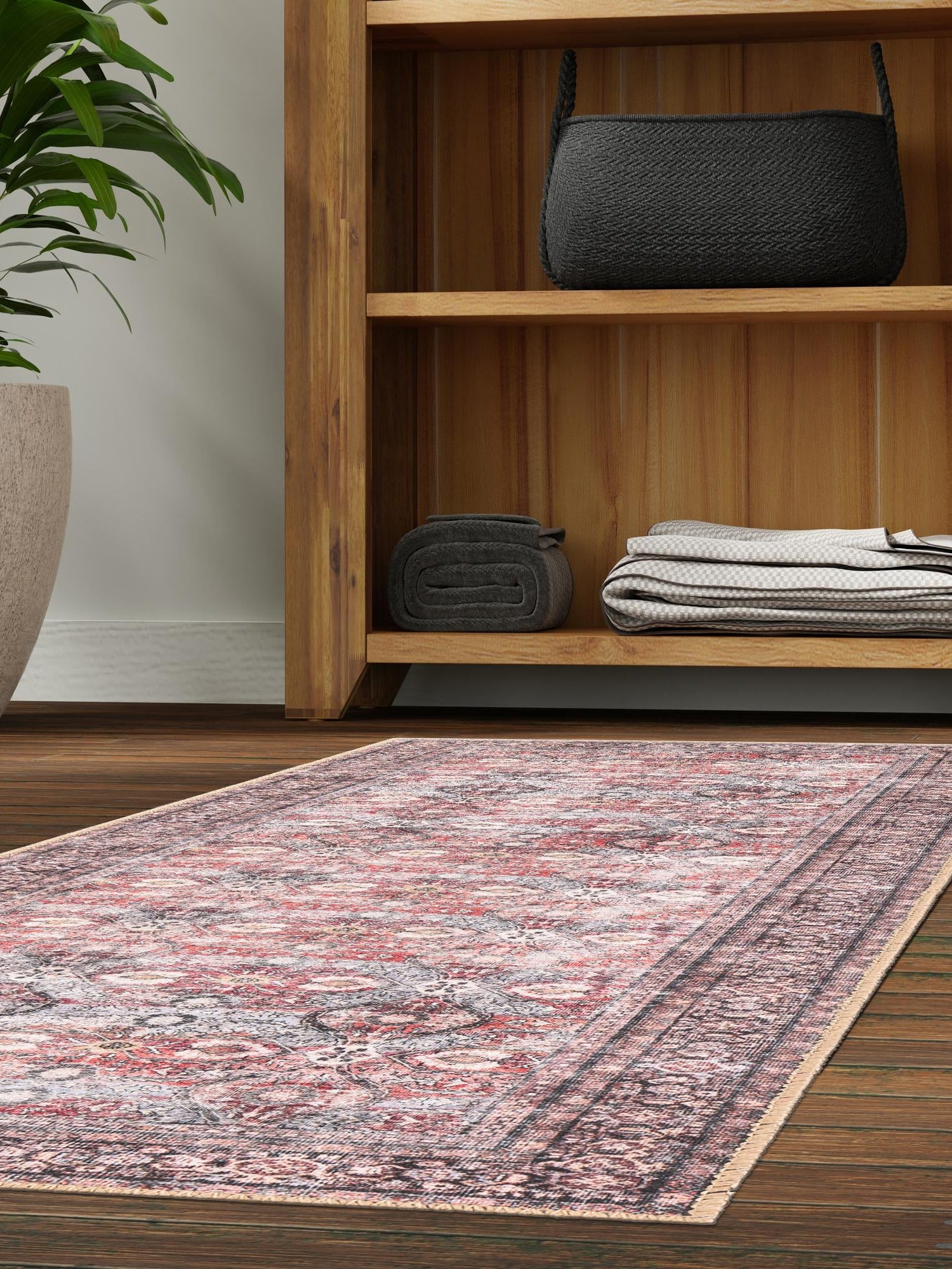Washable Antique Red 2' x 5' 1 Timeless Runner Area Rug Easy to Clean Stain Resistant & Durable Traditional Classic Vintage Design Carpet for Sale at Rug Engine
