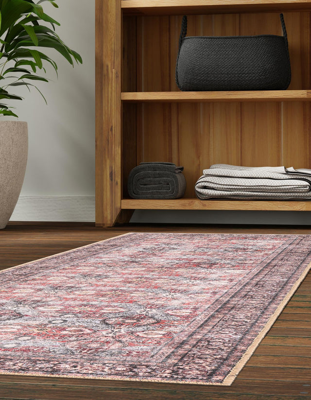 Washable Antique Red 2' x 5' 1 Timeless Runner Area Rug Easy to Clean Stain Resistant & Durable Traditional Classic Vintage Design Carpet for Sale at Rug Engine