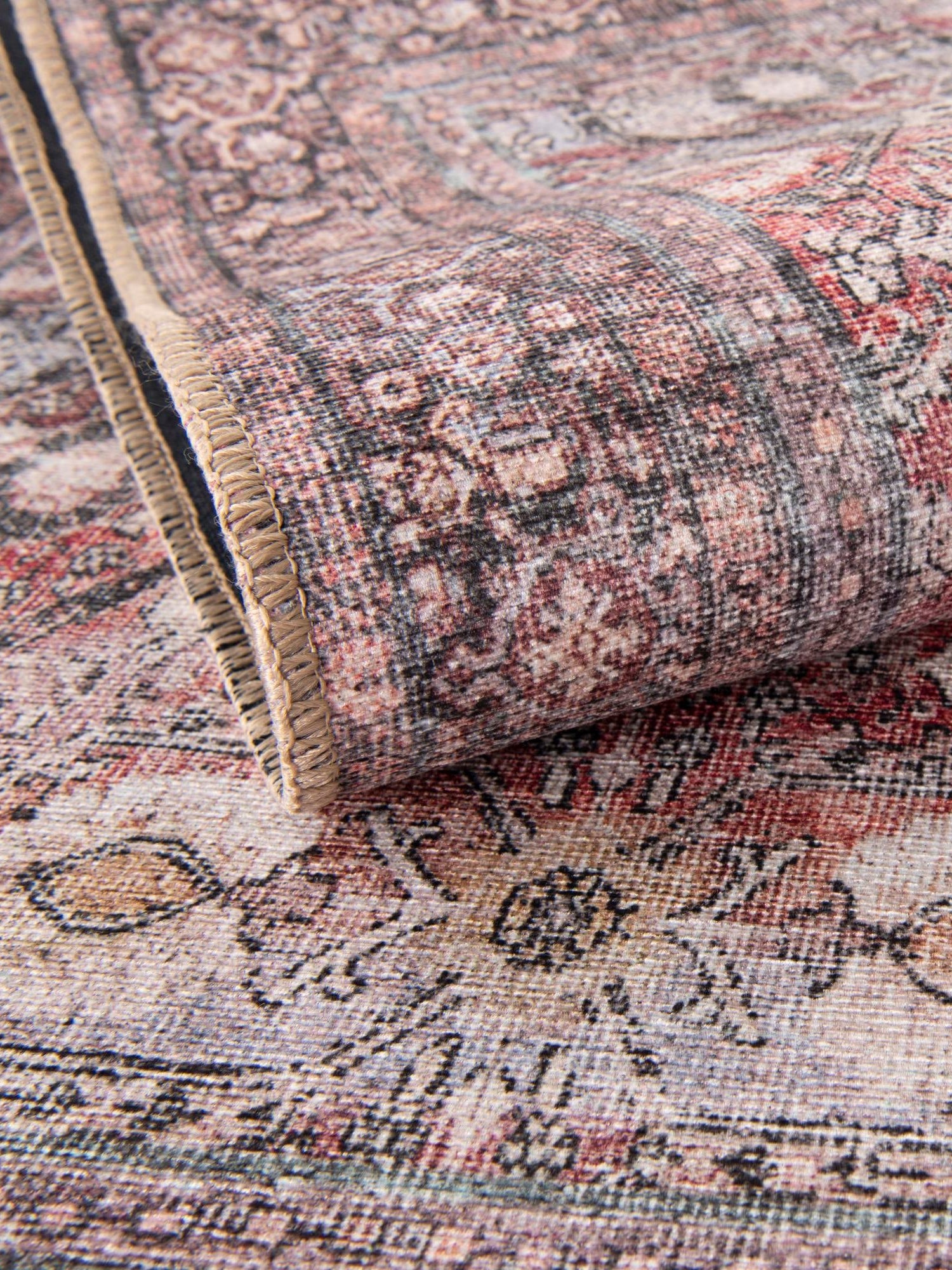 Washable Antique Red 2' x 8' Timeless Runner Area Rug Easy to Clean Stain Resistant & Durable Traditional Classic Vintage Design Carpet for Sale at Rug Engine