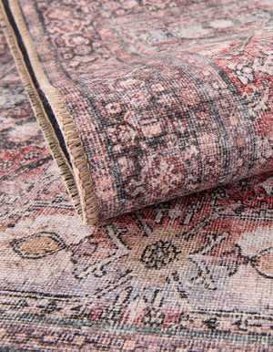 Washable Antique Red 2' x 2' Timeless Round Area Rug Easy to Clean Stain Resistant & Durable Traditional Classic Vintage Design Carpet for Sale at Rug Engine