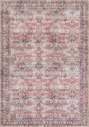 Washable Antique Red 8' 4 x 12' Timeless Rectangle Area Rug Easy to Clean Stain Resistant & Durable Traditional Classic Vintage Design Carpet for Sale at Rug Engine