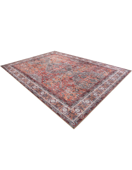 Washable Rust Red 9' 5 x 13' 1 Timeless Rectangle Area Rug Easy to Clean Stain Resistant & Durable Traditional Classic Vintage Design Carpet for Sale at Rug Engine