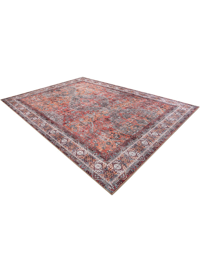 Washable Rust Red 9' 5 x 13' 1 Timeless Rectangle Area Rug Easy to Clean Stain Resistant & Durable Traditional Classic Vintage Design Carpet for Sale at Rug Engine