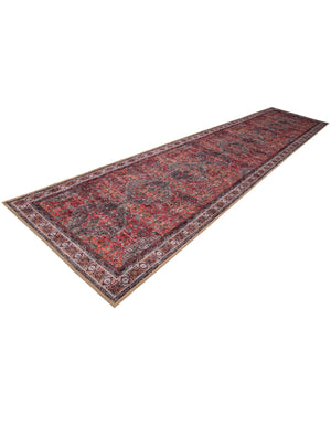 Washable Rust Red 2' 7 x 12' Timeless Runner Area Rug Easy to Clean Stain Resistant & Durable Traditional Classic Vintage Design Carpet for Sale at Rug Engine