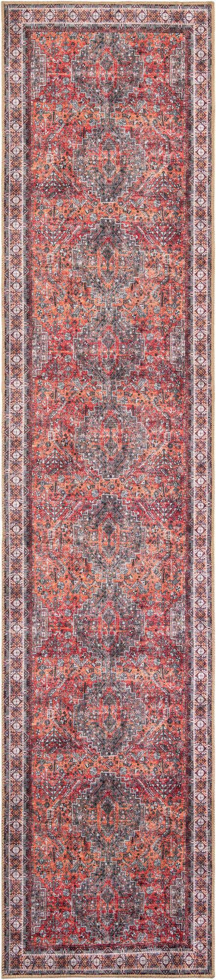 Washable Rust Red 2' 7 x 12' Timeless Runner Area Rug Easy to Clean Stain Resistant & Durable Traditional Classic Vintage Design Carpet for Sale at Rug Engine