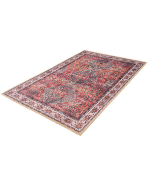 Washable Rust Red 2' x 3' 1 Timeless Rectangle Area Rug Easy to Clean Stain Resistant & Durable Traditional Classic Vintage Design Carpet for Sale at Rug Engine