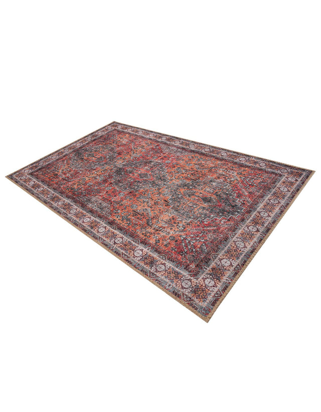Washable Rust Red 3' 6 x 5' 6 Timeless Rectangle Area Rug Easy to Clean Stain Resistant & Durable Traditional Classic Vintage Design Carpet for Sale at Rug Engine