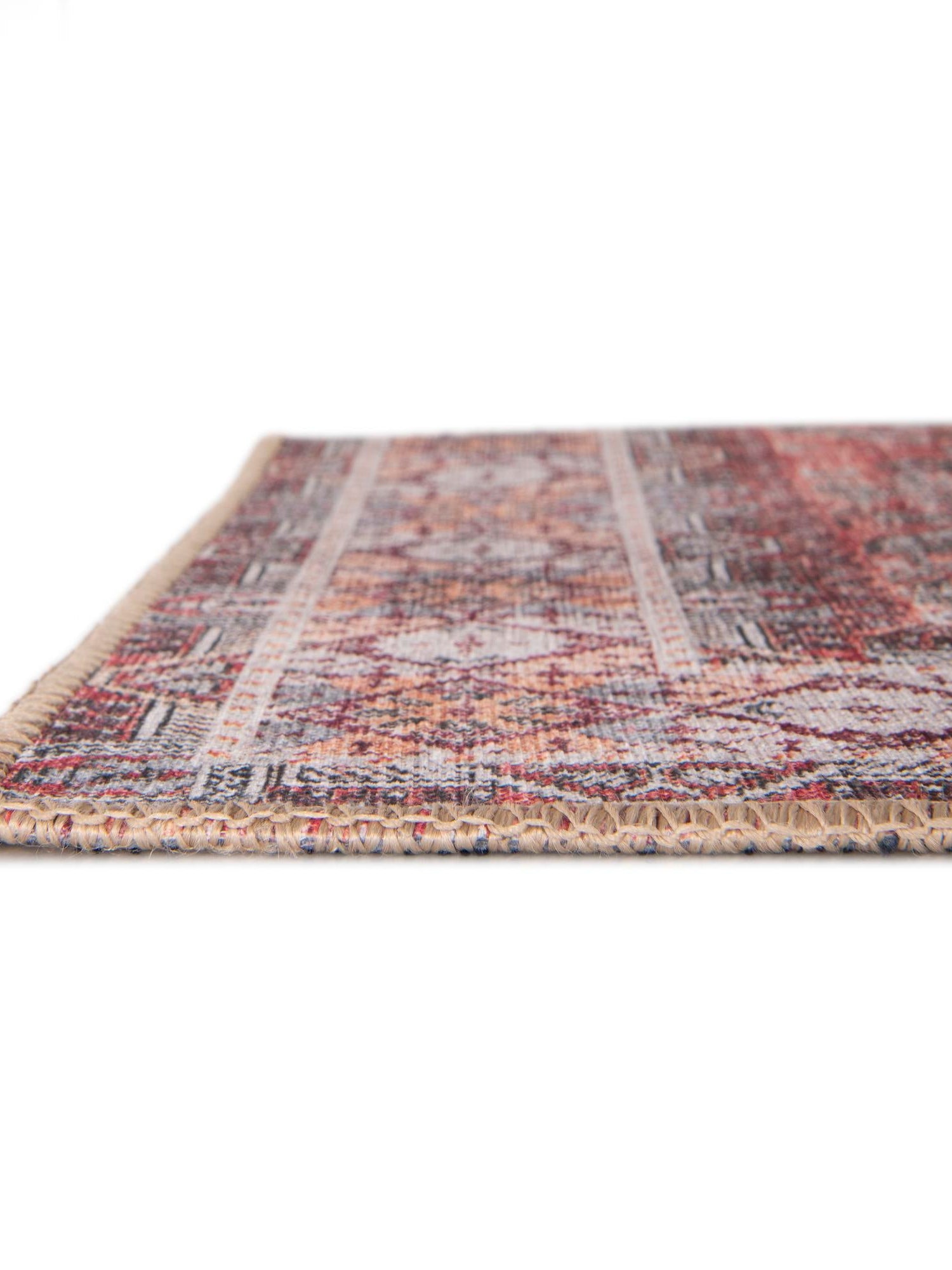 Washable Rust Red 4' 1 x 6' 1 Timeless Rectangle Area Rug Easy to Clean Stain Resistant & Durable Traditional Classic Vintage Design Carpet for Sale at Rug Engine